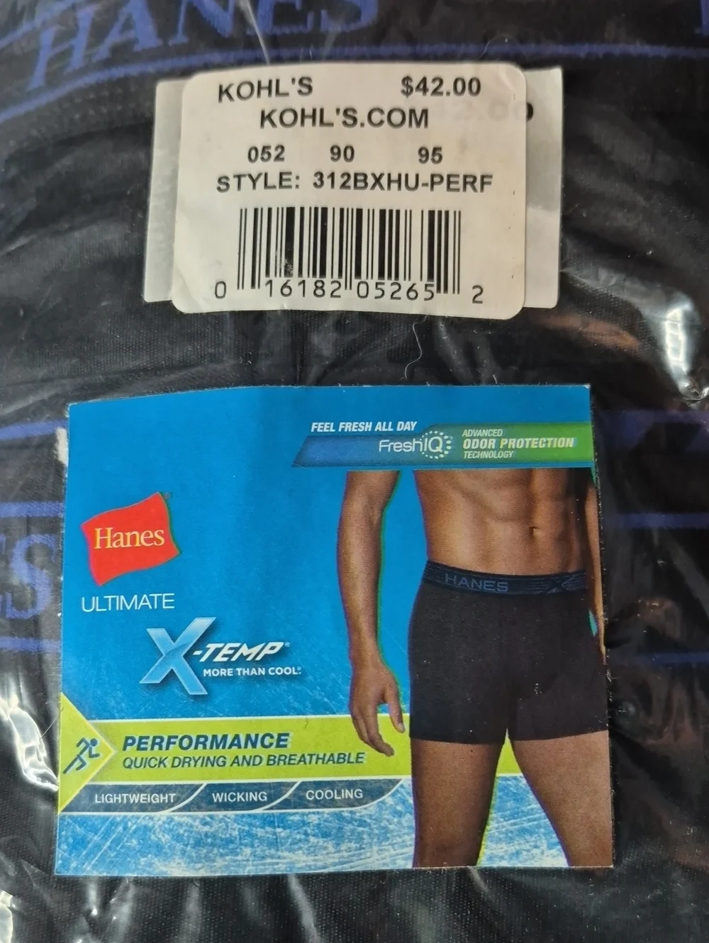 Hanes X-Temp Men's 4X Black Boxer Briefs 3 pack - New